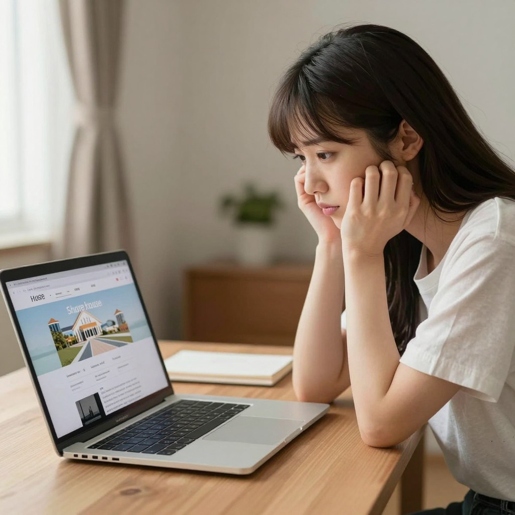 シェアハウスを悩む女性